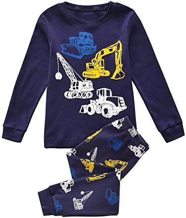 xiyan Excavator Pajamas For Boy Children Truck PJS Kids Sleepwear Pants Set Size 2Y-7Y