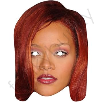 Rihanna Mask With Red Hair Celebrity Singer Card Face Amazon Co