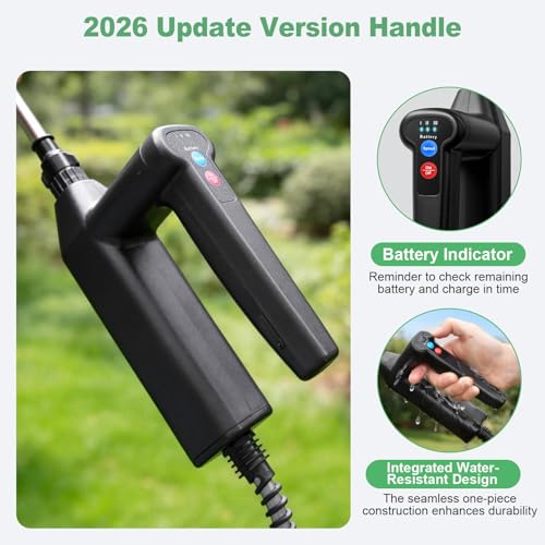 SideKing 8L Electric Sprayer Garden Sprayer 3 Speed Adjustable Handle 4 Nozzles Telescopic Lance Battery Sprayer for Weeding Lawn Driveway - Transparent Green