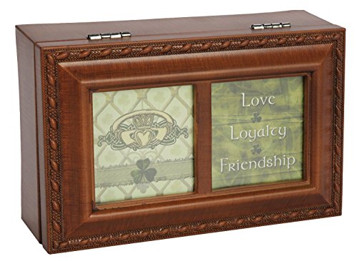 Cottage Garden Love Loyalty Woodgrain Petite Music Box/Jewelry Box Plays Irish Lullaby