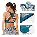 QUEENIEKE Women's Medium Support Strappy Back Energy Sport Bra Cotton Feel Size M Color Teal