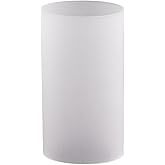 WGVI Hurricane Candle Holder Sleeve, W: 5", Ht: 10", Frosted Glass Cylinder Open Both Ends, Chimney Tube Shade, 1 Piece