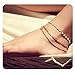 Geerier Layered Gold Anklet White Beads Disc Anklet Charm Leaf Beach Feet Jewelry