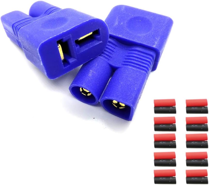 EKFAY ONE-Two Smart T-Plug Deans Female to EC3 Male Connector Conversion Adapter No Wires for RC LiPo Battery (2 pcs)