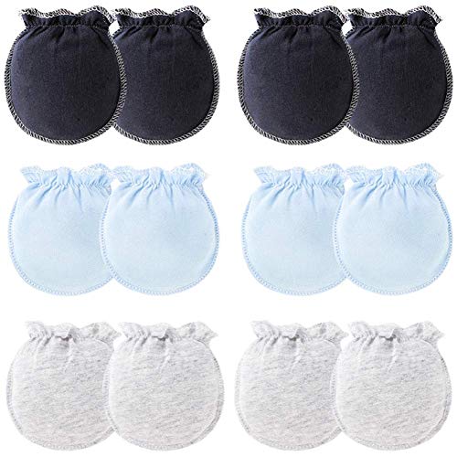 Adeimoo Baby Cotton Gloves Newborn Infant Toddler No Scratch Mittens (6 pair G) - Thumbnail 5