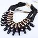 QIYUN.Z Multiple Layers Black Chains Twisted Women's Choker Bib Necklace Fashion