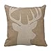 Onker Cotton Linen Square Decorative Throw Pillow Case Cushion Cover 18" x 18" Rustic Deer Buck