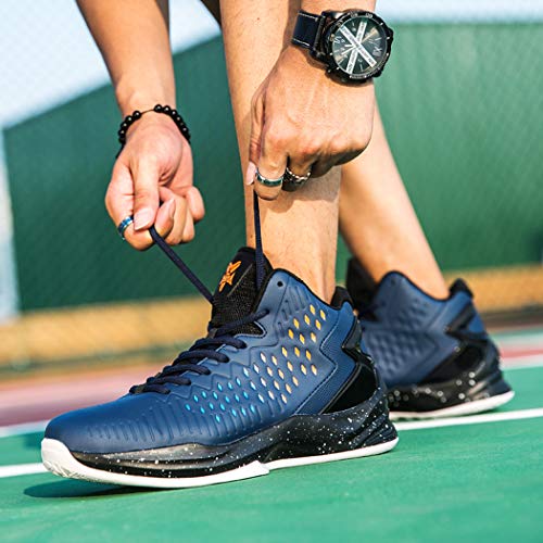 BEITA High Upper Basketball Shoes Sneakers Men Breathable Sports Shoes Anti Slip Blue