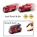 SunbriloStore Die-cast Fire Truck Engine Vehicle Toy Set, Pull Back Car Mini Firetruck Rescue Emergency Fire Truck Toy Set, Extending Ladder Truck Firefighter Car for Cake Toppers (Fire Truck)