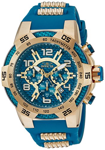 Invicta Men's 'Speedway' Quartz Stainless Steel and Silicone Casual Watch, Color:Two Tone (Model: 24232)