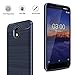Nokia 3.1 Case, Dretal Carbon Fiber Shock Resistant Brushed Texture Soft TPU Phone case Anti-Fingerprint Flexible Full-Body Protective Cover for Nokia 3.1 (2018) (Navy)