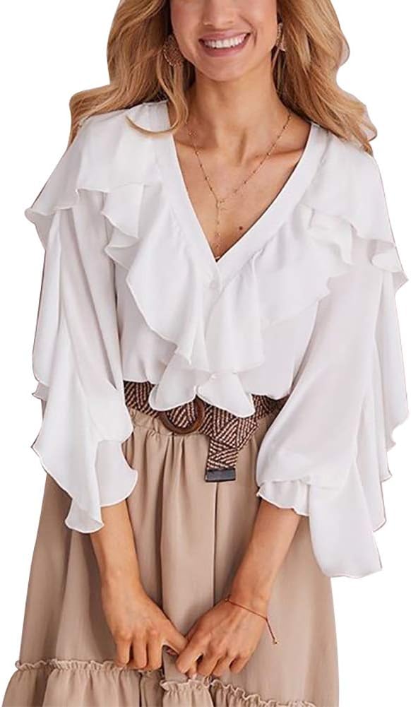 Ruffle Shirt for Women Victorian Blouses - Elegant Vintage Costumes