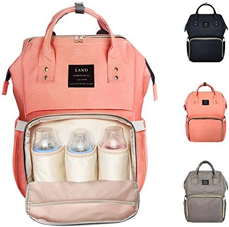 Diaper Bag Large Capacity Backpack Devinpau Multi-Function Waterproof Nappy Bags for Baby Care Orange