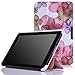 MoKo Dell Venue 7.0 3740 Case - Ultra Slim Lightweight Smart-shell Stand Cover Case for Dell Venue 7.0 3740 (2014) Android Tablet, Floral PURPLE