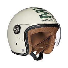 Royal Enfield Jet Open Face with Visor Helmet Camo MLAG Off White (L)60 CM(RRGHEI000073)