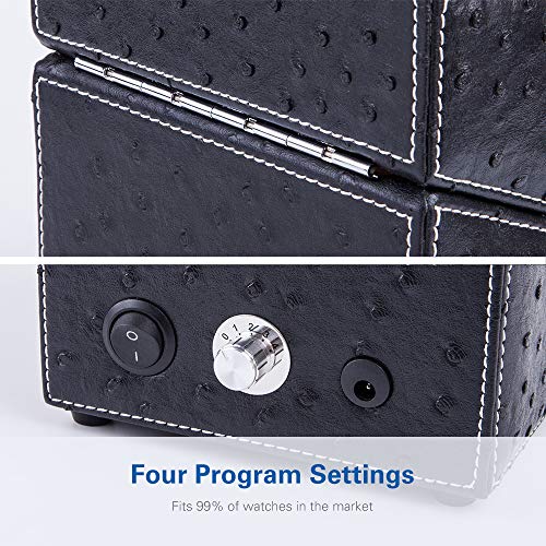 BUG HULL Watch Winder for Automatic Watches, PU Leather Watch Winder with Winder Space and Extremely Quiet Japanese Motor
