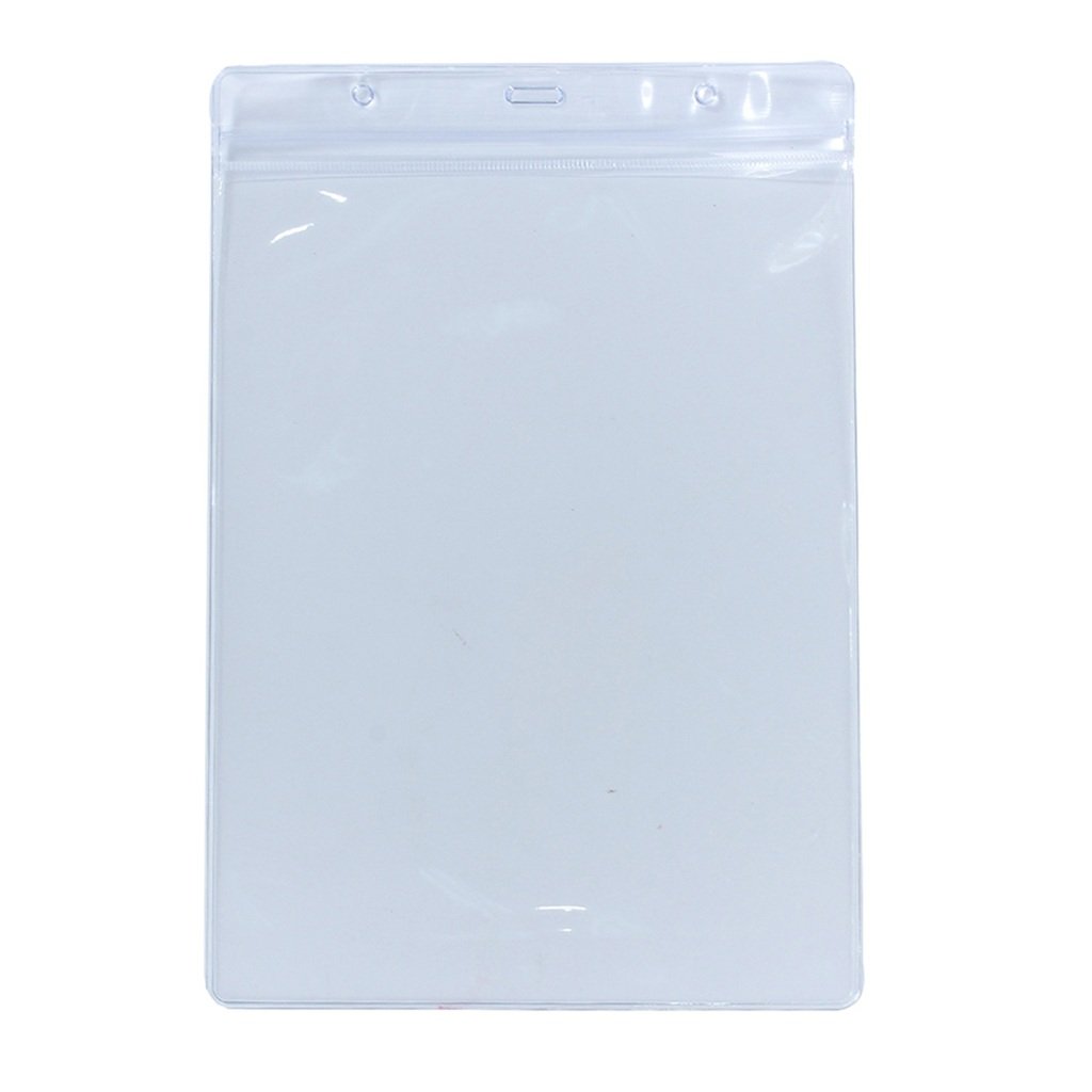 CKB Ltd® 10x A5 Jumbo Sized Vertical Clear ID Badge Card Holders Plastic Pocket Extra Large Portrait Pouches 25cm x 17cm - Holds an A5 Card Size - Up to 166mm x 220mm