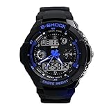 BESSKY Multi Function Military Sports LED Analog Digital Waterproof Alarm Watch (Blue)