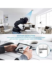 XSJQ Detector de humo Cam, 1080P WiFi Oculto Monitor de bebé Detección de movimiento IP inalámbrico Interior para bebé Monitor de mascota Aplicación gratuita Ver la cámara de seguridad para el hogar Nanny Spy Cam, Almacenamiento de tarjeta a 32GB (Blanco)