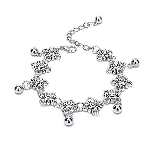 Damen Fußkette Edelstahl Fußkettchen Silber mit Karabinerverschluss Fußschmuck