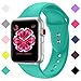 Bandx Sport Band Compatible with Smart Watch Band, Soft Silicone Replacement Bands Compatible with Iwatch Series 5,4,3,2,1 (42mm(44mm)-S/M, Teal Green)