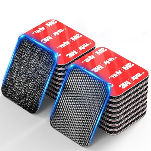 Velcro Strips with Adhesive, Hook and Loop Strips with Super Adhesive Heavy Duty, Made of 3M, Heat Resistant Waterproof, Outdoor or Indoor Use, 12 Sets (Black, 1.57x1.97 Inch)