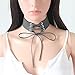 Faux Leather Tie Up Choker Suede Velvet Corset Necklaces Black Beige Brown White