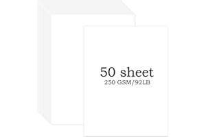 HLONON 50 Sheets Thick Paper White Cardstock 5 x 7 Inch Smooth Heavy Cards Stock Printer Paper for Invitations, Menus, Wedding, DIY Cards, 250GSM Thick Paper