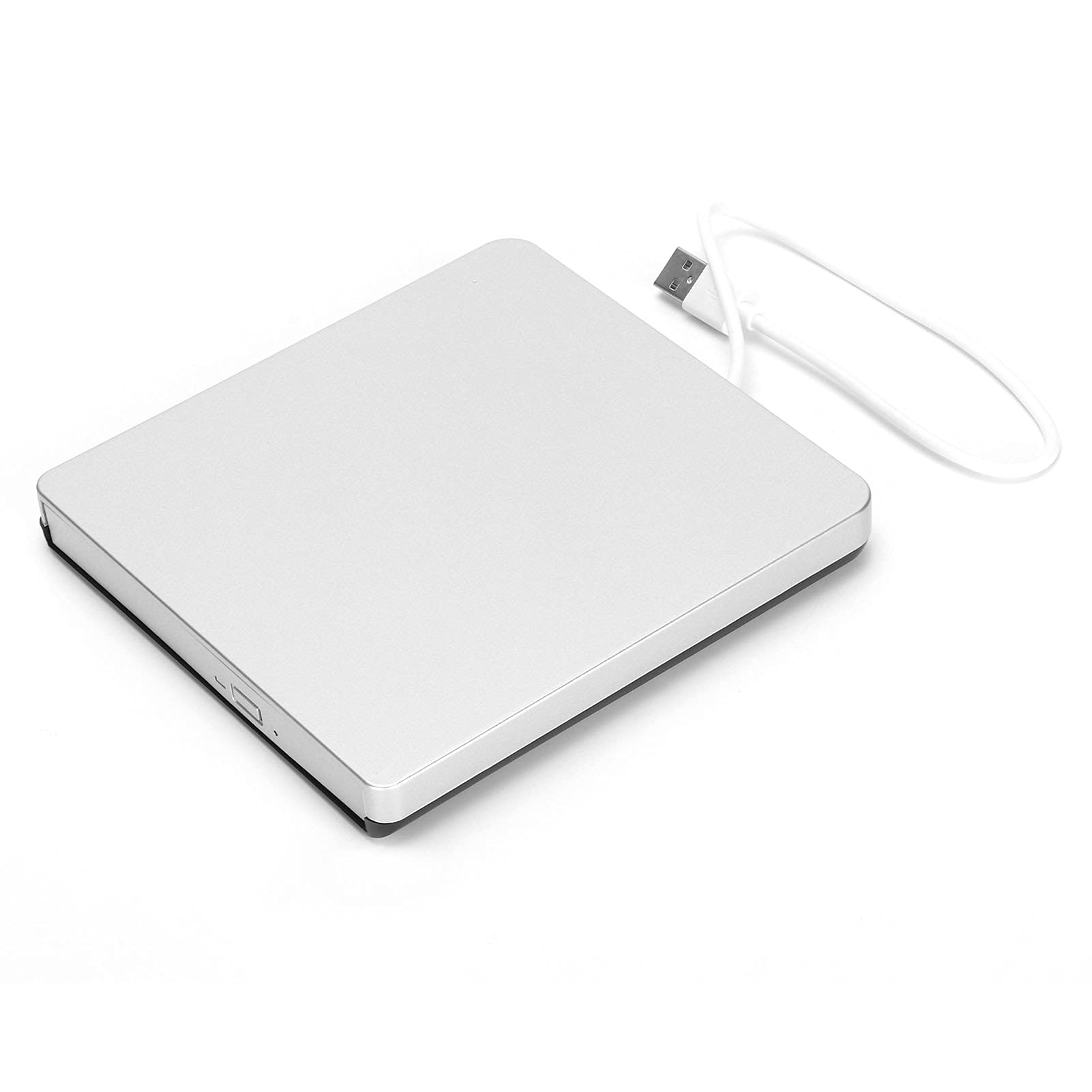 ciciglow External DVD Drive,USB 2.0 Portable CD/DVD Drive/DVD Player for Laptop CD ROM Burner Compatible with XP/ Wind10/ Vista/7/Linux/OS X(Silver)