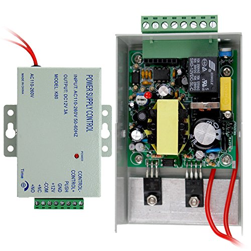 LIBO Full RFID Access Control System Kit Set Stand-Along Keypad with Metal Electric Lock DC12V 3A Power Supply Exit Button for Door Entry System