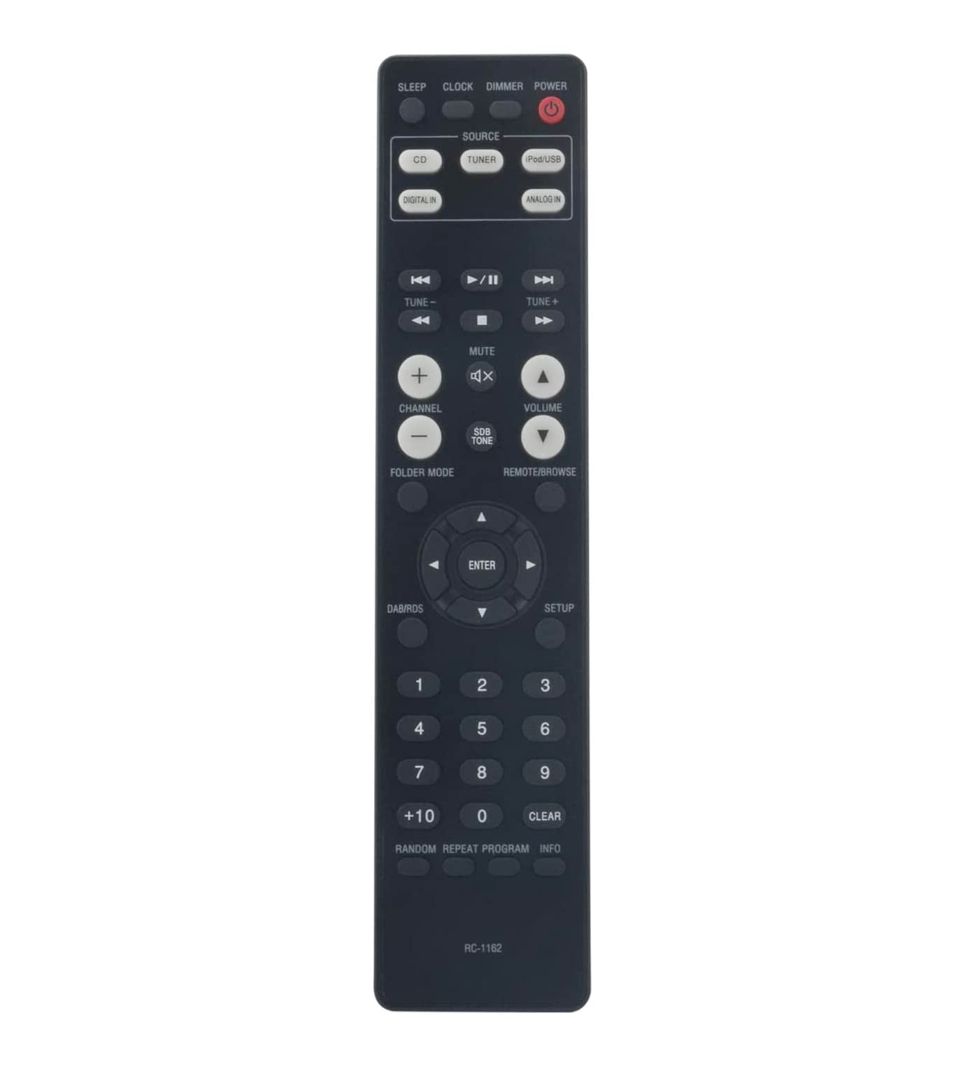 AULCMEET RC-1162 Replacement Remote Control Compatible with Denon RCD-M39 DAB - Micro Hi-Fi System CD Receiver RCD-M39DAB