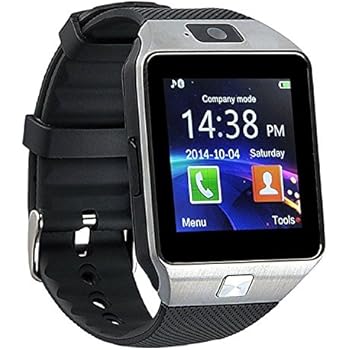 GZDL Bluetooth Smart Watch DZ09 Smartwatch Watch Phone Support SIM TF Card with Camera for Android IOS iPhone Samsung LG Phones Silver