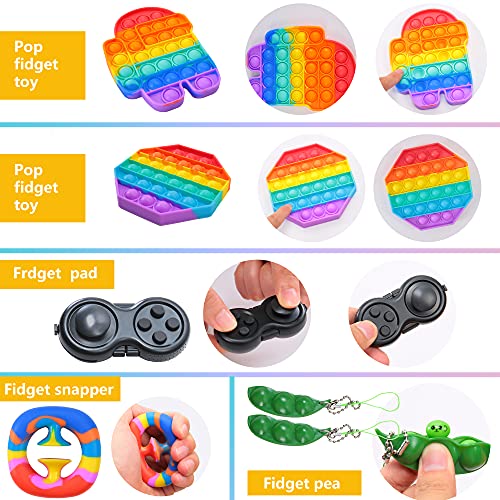 FidgetToyPackwithpopit Rainbow Fidget Toy Set Fidget Toy Box