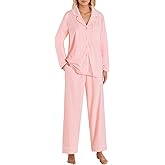 Latuza Women's Petite Size Button Down Pajamas Set Long Sleeve
