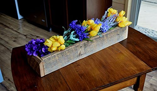 Reclaimed Wooden Centerpiece Planter Box by Sugar Mtn Woodworks | Barnwood Home Decor, Dining Table Accessory, Kitchen Decoration