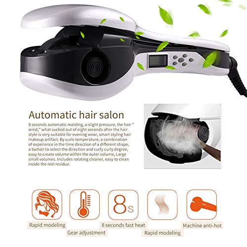 Simoner Twist Hair Curling Wand Hair, Professional Magic Negative Ion All Automatic Hair Rollers Curler, Anion Luxury Styling Tools, White