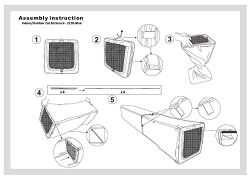 One for Pets The Indoor/Outdoor Cat Enclosure Playpen, Blue 18x18x48 (Long)