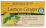 Bigelow Tea Herbal Tea Plus Probiotics Lemon Ginger -- 18 Tea Bags - 2 pc