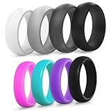 Saco Band Silicone Ring Wedding Band For Men and Women - 4 Pack