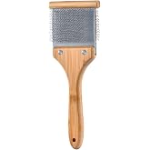 Artero Bella Double-Sided Flexible Slicker Brush for Dogs and Cats, M | Two Pin Faces, Bending Head, Opens Coat and Removes Loose Undercoat, Bamboo Handle, Nature Collection