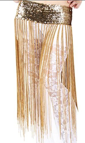 omniscient Women's Casual Fringe Belly Oriental Dance Tassel Brilliant Hip Scarf Belt Skirt