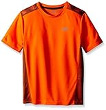 New Balance Big Boys' Short Sleeve Performance T-shirt, Lava/Lava, 10/12