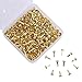 BESTTOYHOME 500 Pieces Mini Small Paper Fasteners Brass Plated Scrapbooking Brads Round Metal Brads with Storage Box for Crafts Making DIY, Gold and Silver