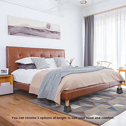 Gekbot Adjustable Bed Risers Furniture Lifters 3 5 Or 8 Inches