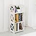 UNKU 3 Tiers Wood Plastic Composites, Storage Shelves, Bookcase , White