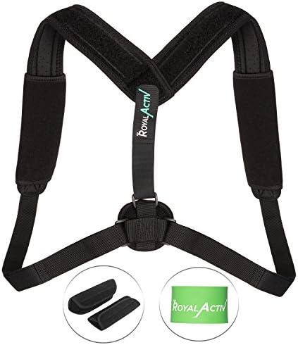 Posture Corrector for Women and Men | Adjustable Brace for Upper &amp; Lower Back Pain and Scoliosis | Lumbar and Thoracic Support | Shoulder Straightener | BONUS 2 Pads + Resistance Loop Band + eBook