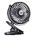 YSIM® Clip on Fan Rechargeable Battery Fan 360 Degree Rotation USB or 18650 Battery Powered to Baby Stroller and Desk with Quietness Black 5