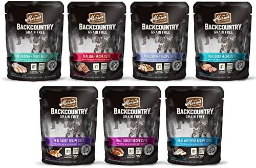 Merrick Backcountry Grain Free Wet Cat Food Pouches, 7 Flavors, 3-Ounces Each (14 Total Pouches)