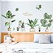 Green Tropical Leaves Wall Decal Plants Wall Sticker DIY Novelty Wall Art Mural for Bedroom Living Room Classroom Offices Decoration (Leaf A)