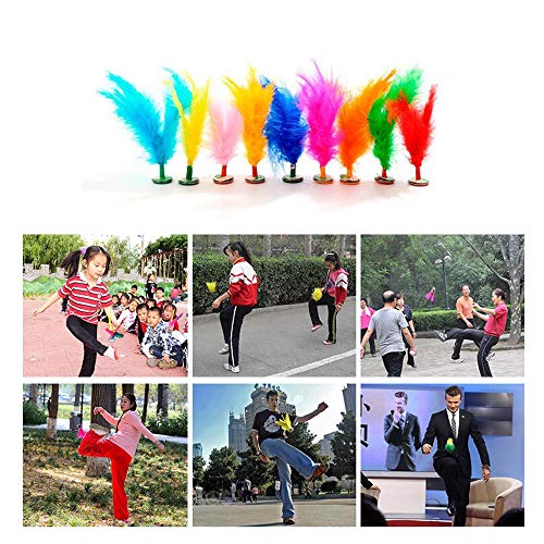 TangTanger 20 pcs Chicken Feathers Shuttlecock Sports Training Dedicated Goose Spline Multicolor Flower Shuttlecock Chinese Jianzi Sport - Thumbnail 4